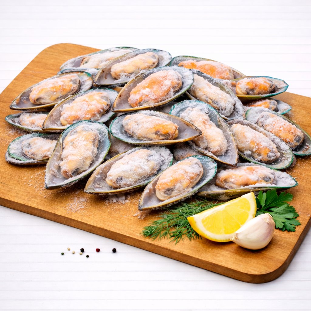 Мидии киви.с/м на пол.рак. 30-40 (Китай)1*12 12кг