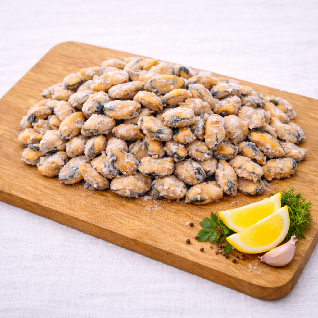 Мясо мидий в/м 100-200(без гл.Чили)  1/9.2кг