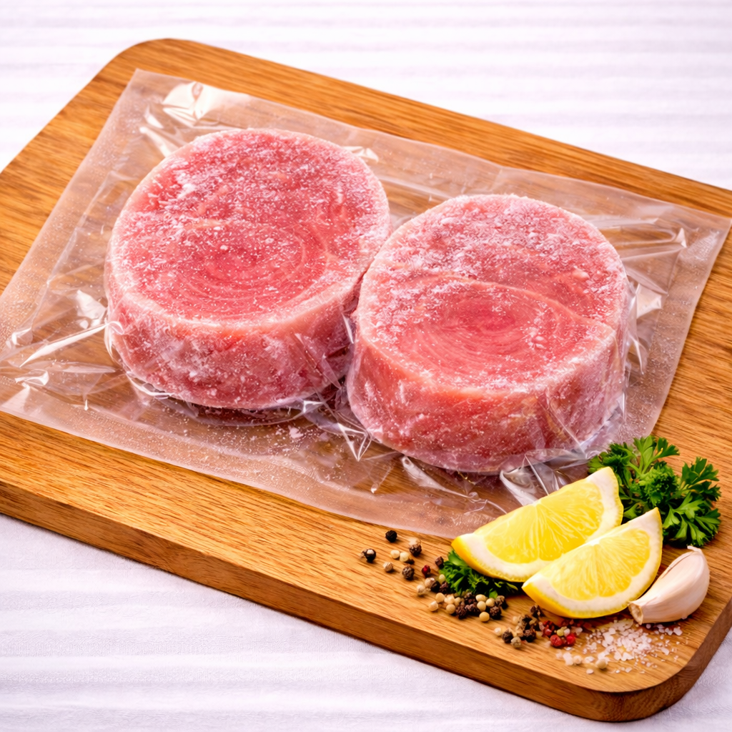 Тунец  медальоны  в/у 125+(Вьетнам) 20*0.5гр 10кг