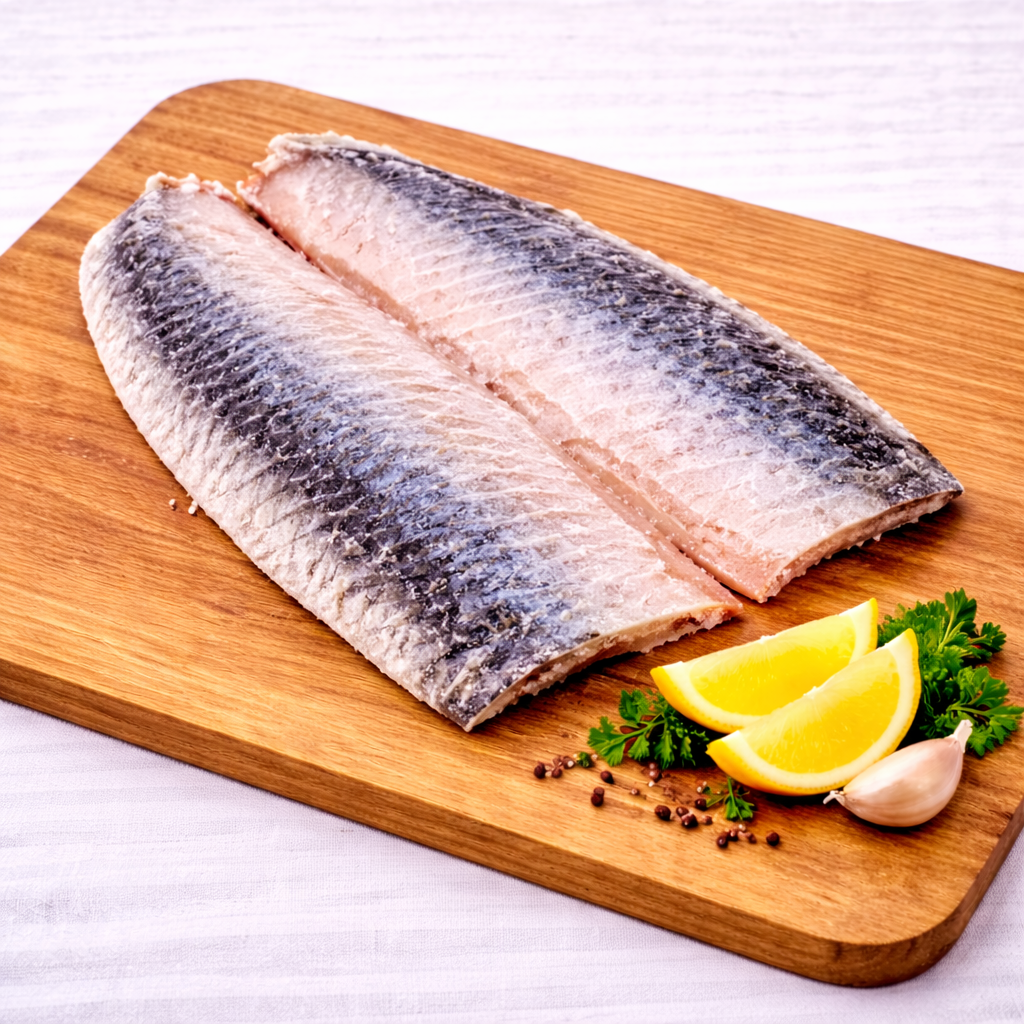 Филе сельди с/м сдвоенное с кож. L 6/10(Россия Поронай)короб