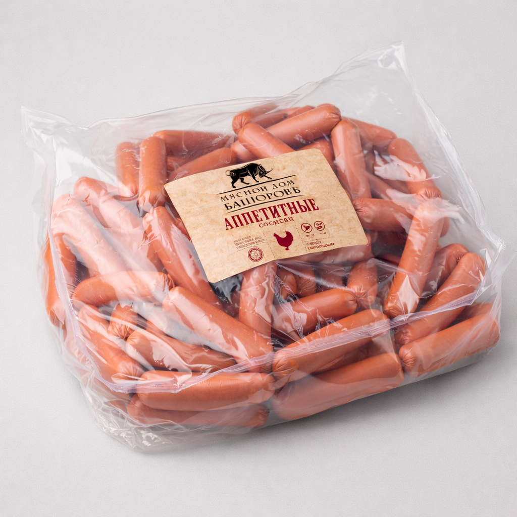 Сосиски Башоровъ «Аппетитные» ву ГАЗ 3 кг