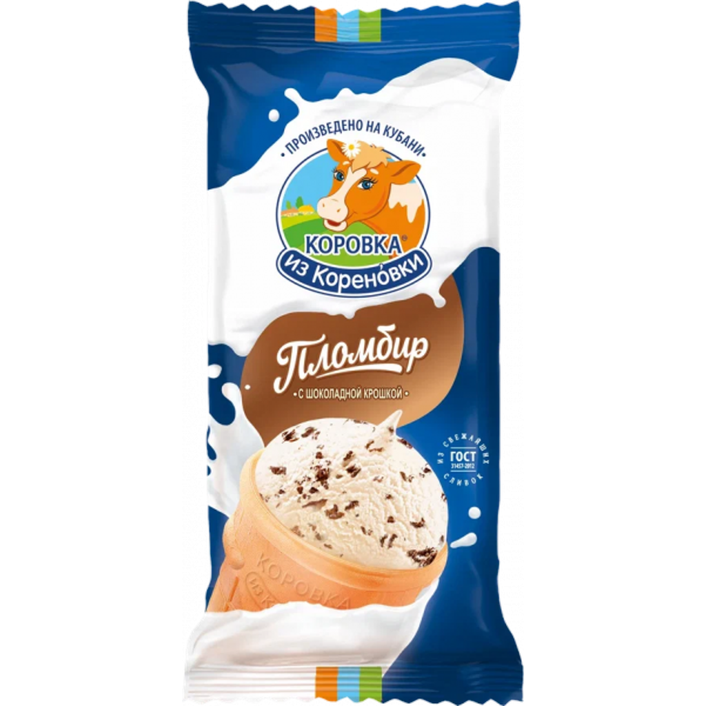 Мороженое пломбир ванильный с шоколадной крошкой 