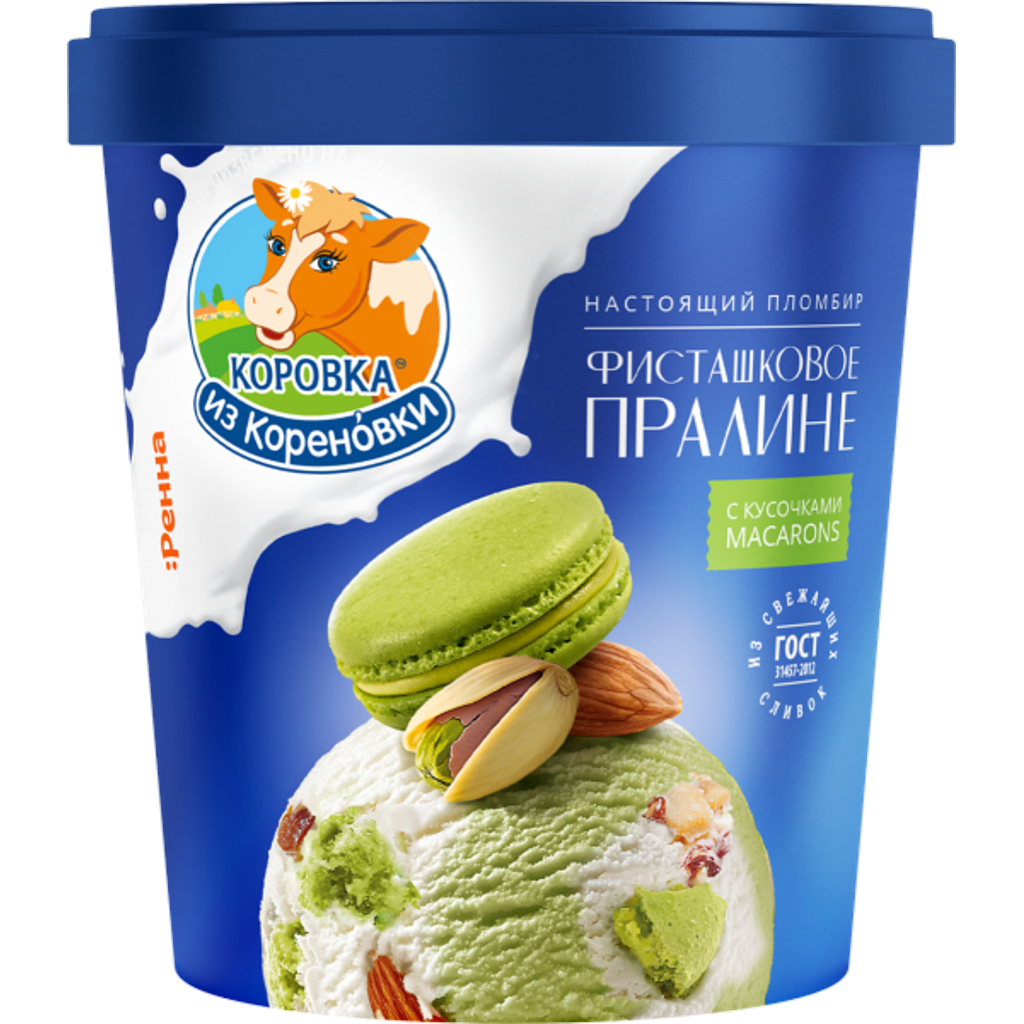 Мороженое пломбир миндальное и фисташковое с кусочками печен.