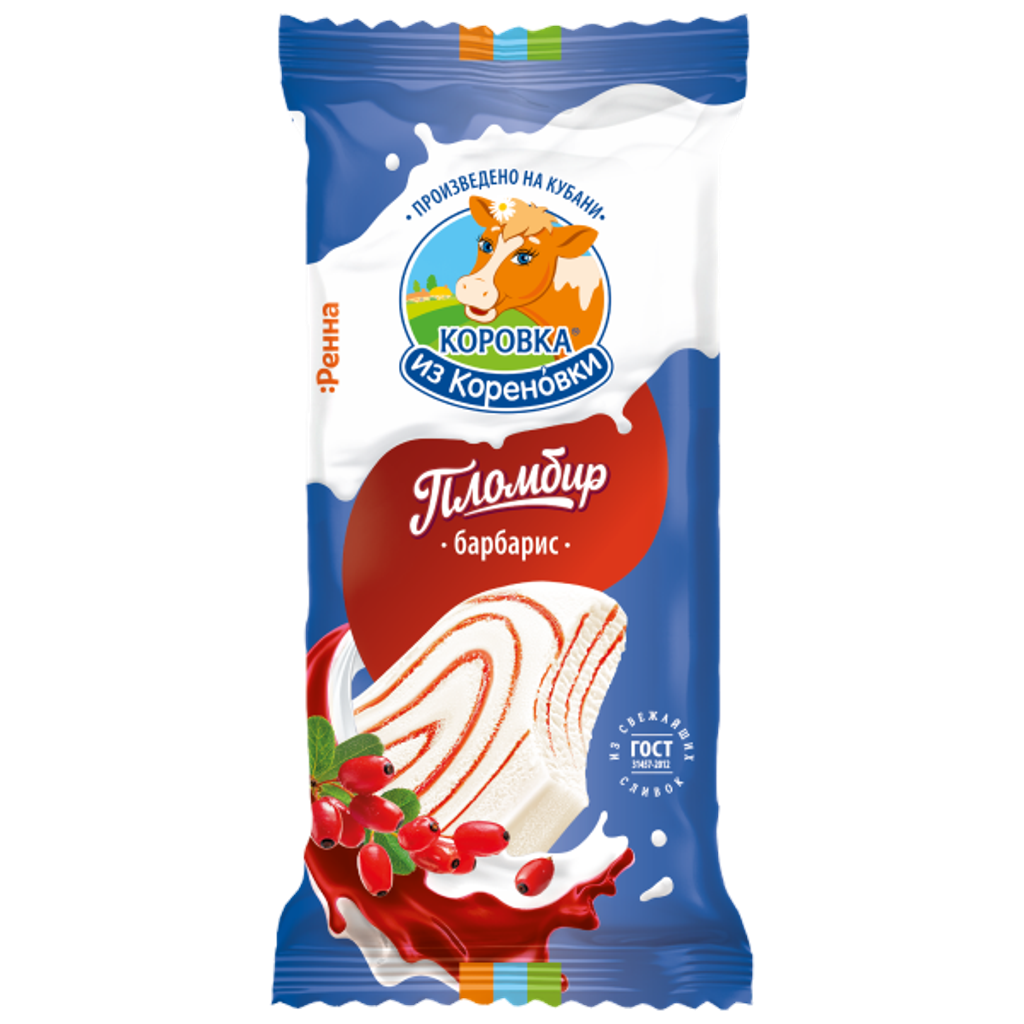 Мороженое пломбир ванильный с барбарисом 15%