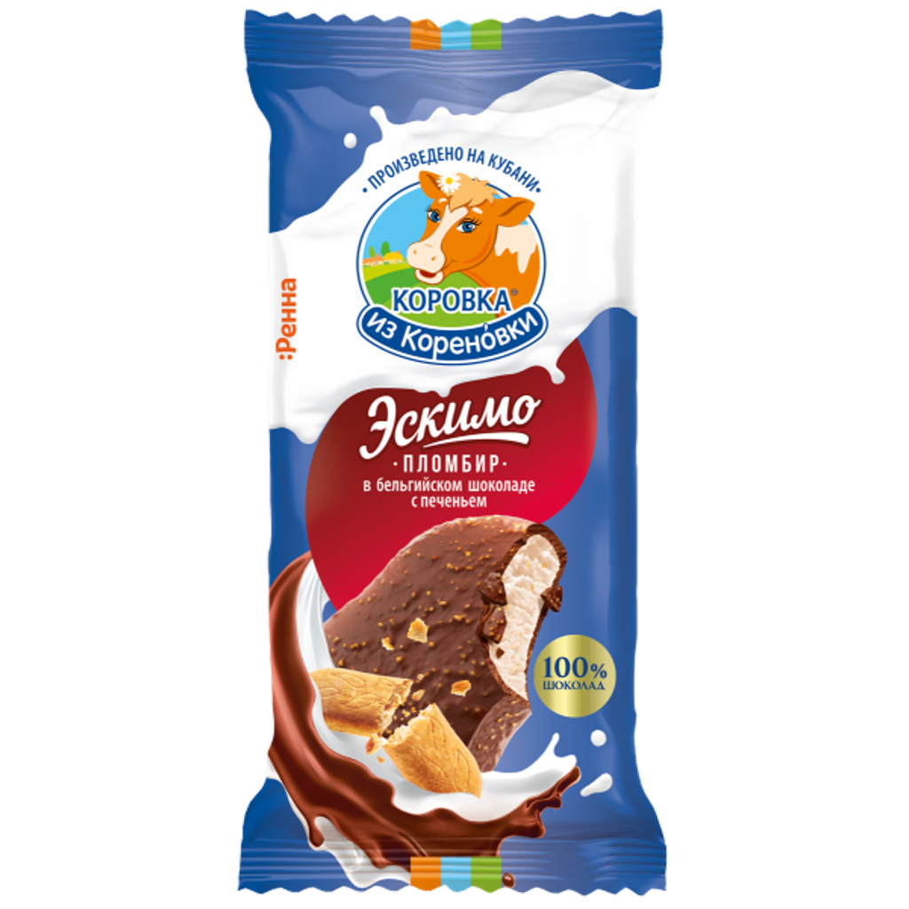 Мороженое пломбир ванильный эскимо в бельгийском шоколаде с
