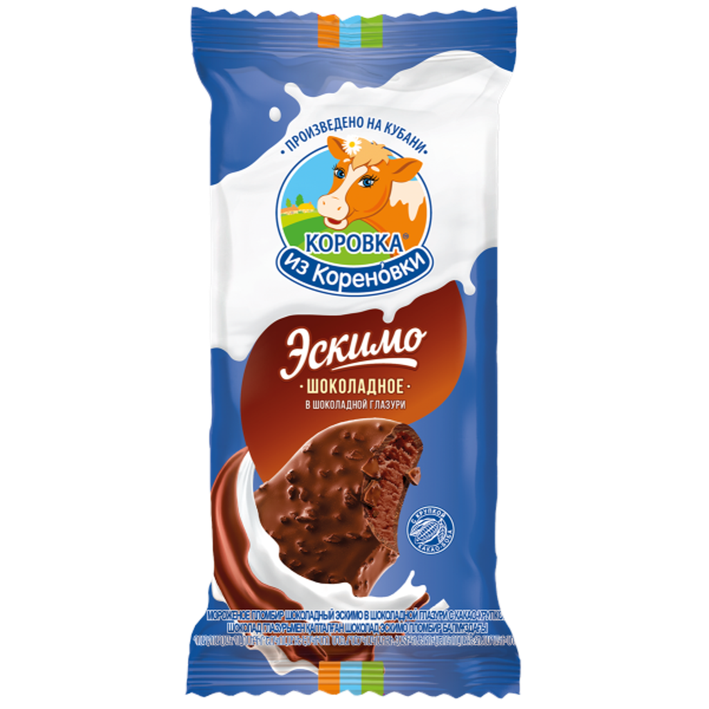 Мороженое пломбир шоколадный эскимо в шоколадной глазури с к